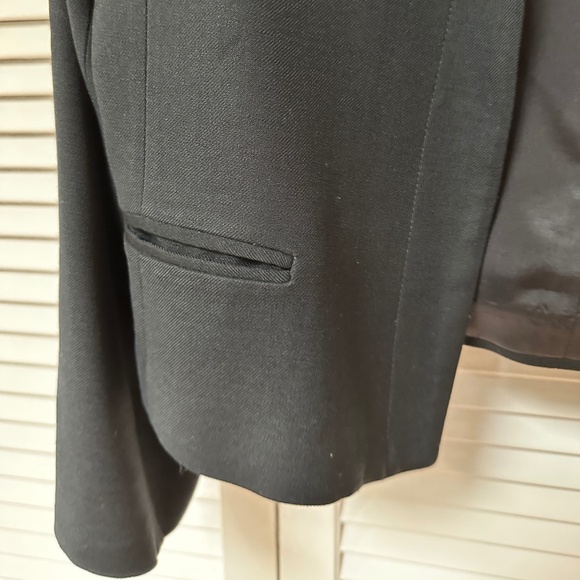 Vintage 90s Jones New York Wool Covered Button Black Jacket Small - Picture 9 of 12